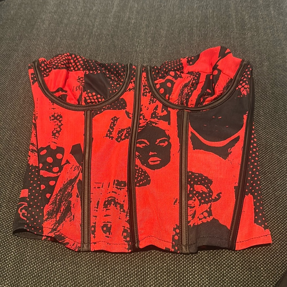 EDIKTED red + black tube top / size S